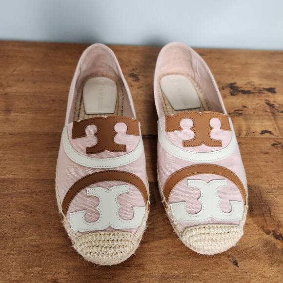 Tory Burch Poppy Logo Espadrille Flats in Sea Shell PInk, 7 - Picture 3 of 14